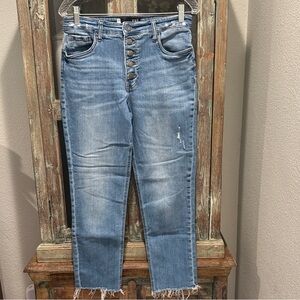 Kut from the Kloth High Rise Distressed Blue Jeans